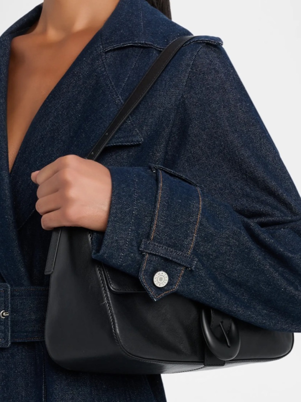 STAUD Harlow Medium Leather Shoulder Bag